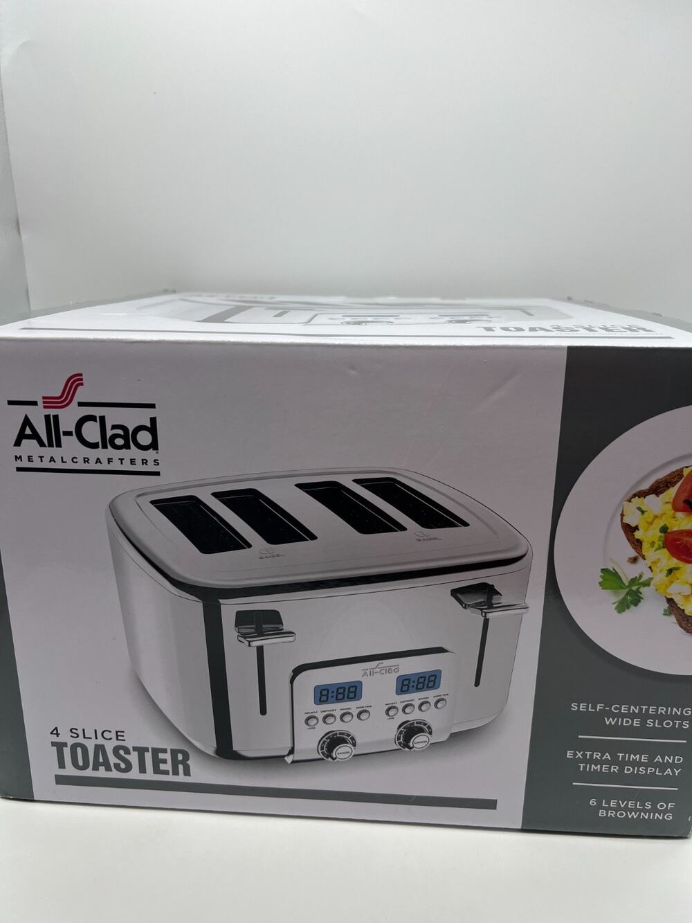 All-Clad Digital Stainless Steel 8.9" Toaster 4 Slice TJ824D51 New